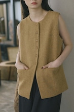 DU260716 Tweed Crew Neck Vest【set up可】【一部予約商品10月中旬】