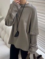 【新作5％OFF・3日間】Simple Layered Tops_4colors