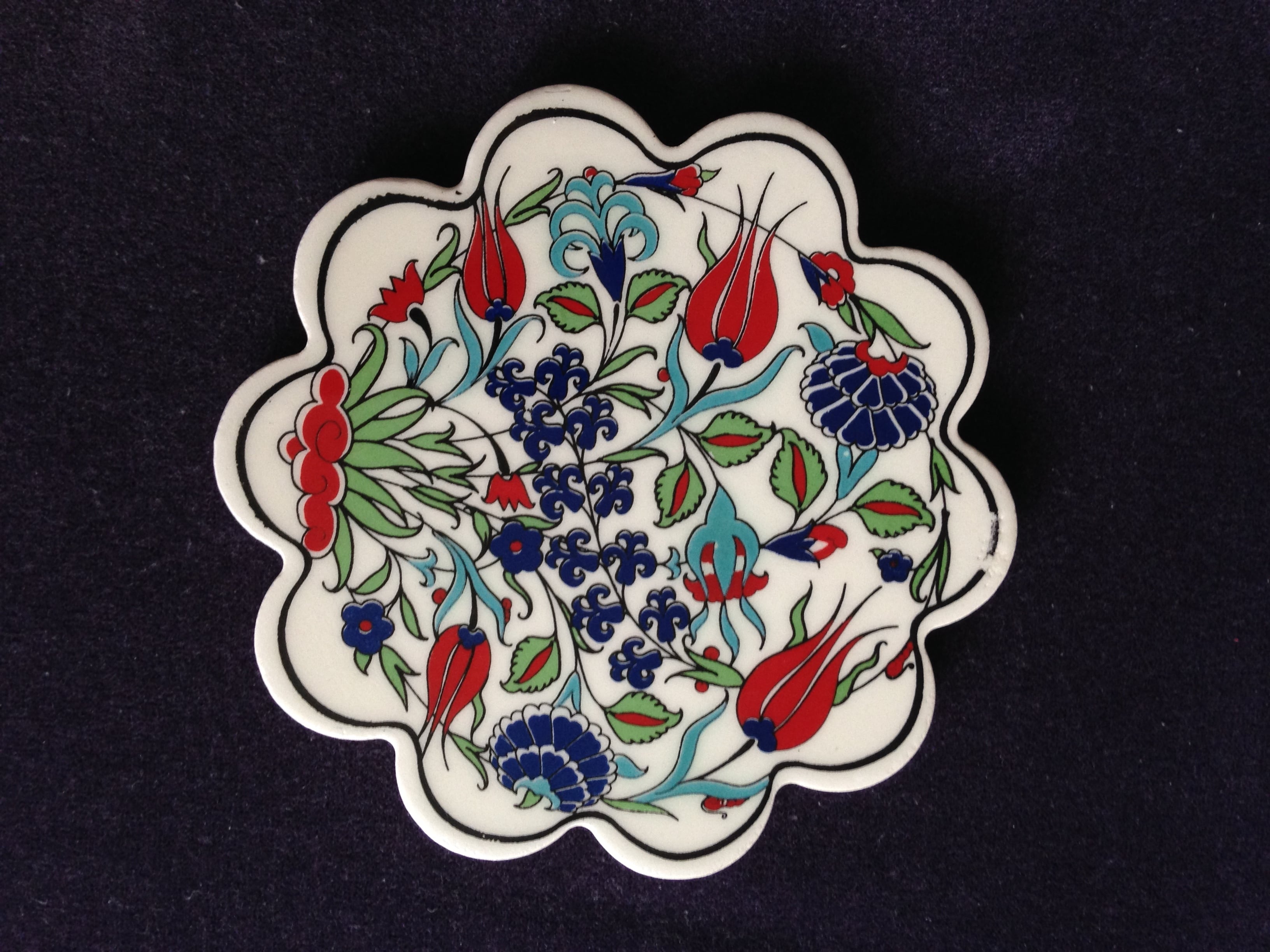 イズニックタイルの鍋しき No.ITL16＊春のお花畑〔送料込