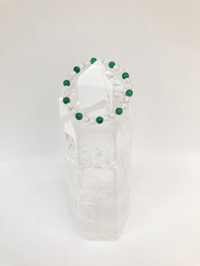 アベンチュリン ・水晶 　16cm　＝心身のストレスを深く癒やし、精神的な安定と平穏をもたらす=　12-12-1