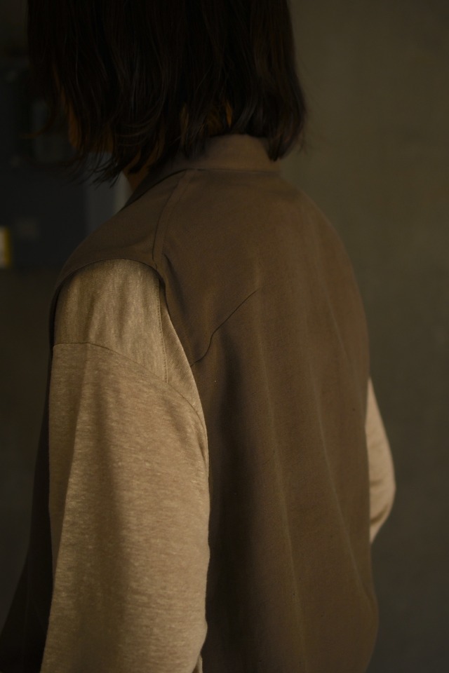 m’s braque / STAND UP COLLAR GILET (Mocha)