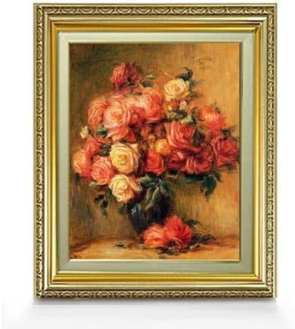 生物画油絵ルノワールガール（girl）F6額付き手描き肉筆