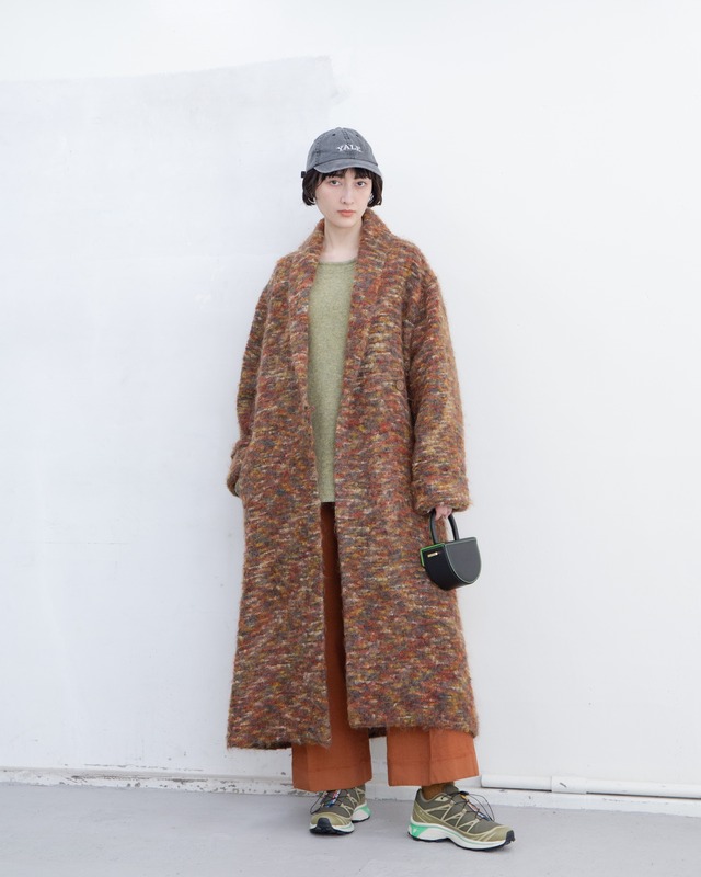 1990s HILARY RADLEY - melange mohair knit coat