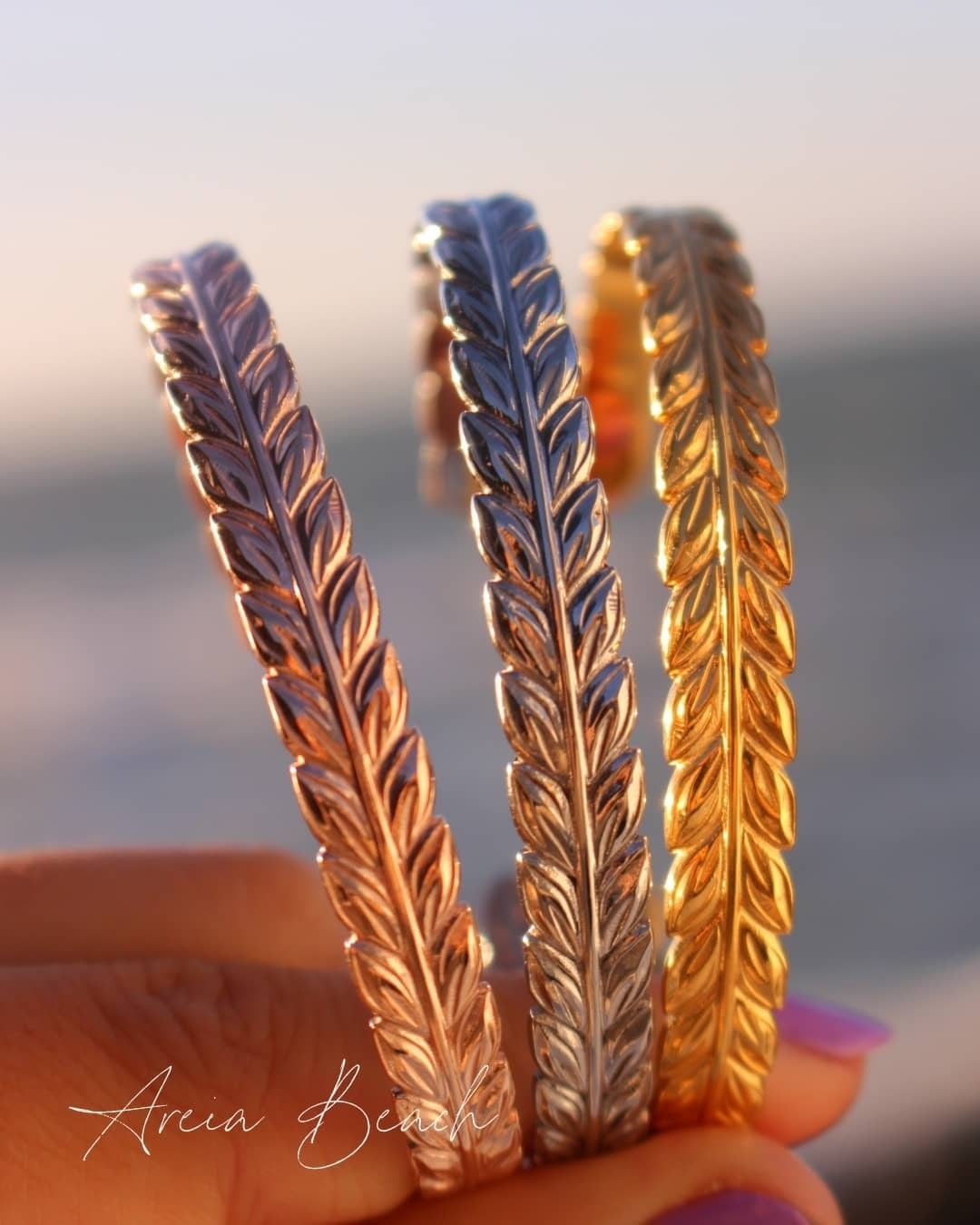 刻印可能》ハワイアンマイレバングル [316L] ハワイアンジュエリー