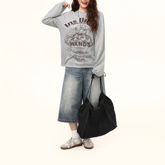 ヴィンテージライクオーナメントグラフィックTシャツ 2col R02519