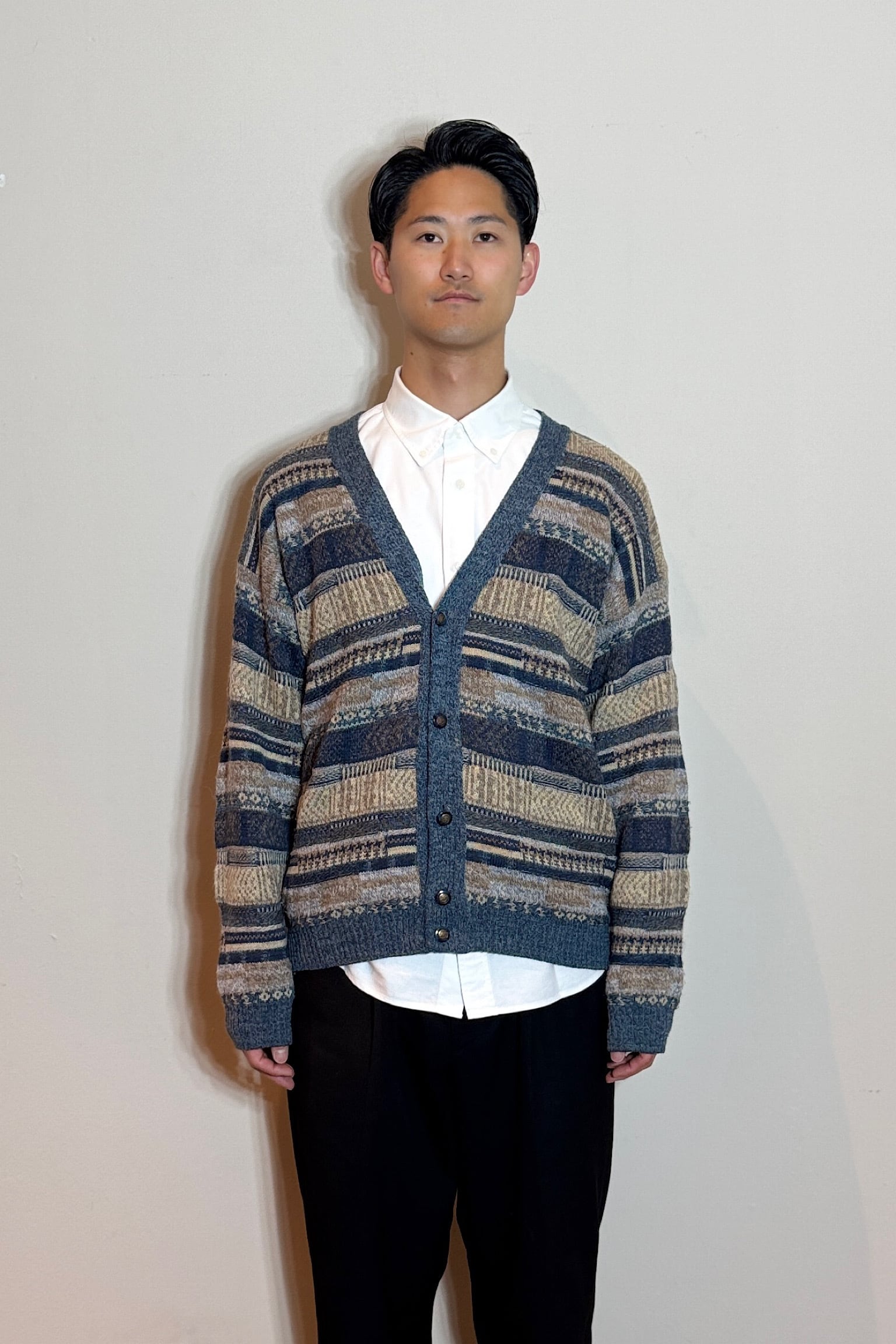 FISCHER for men ボーダーカーディガン