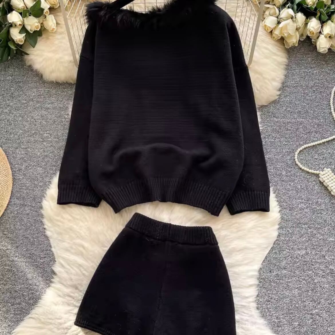 collar fur knit setup