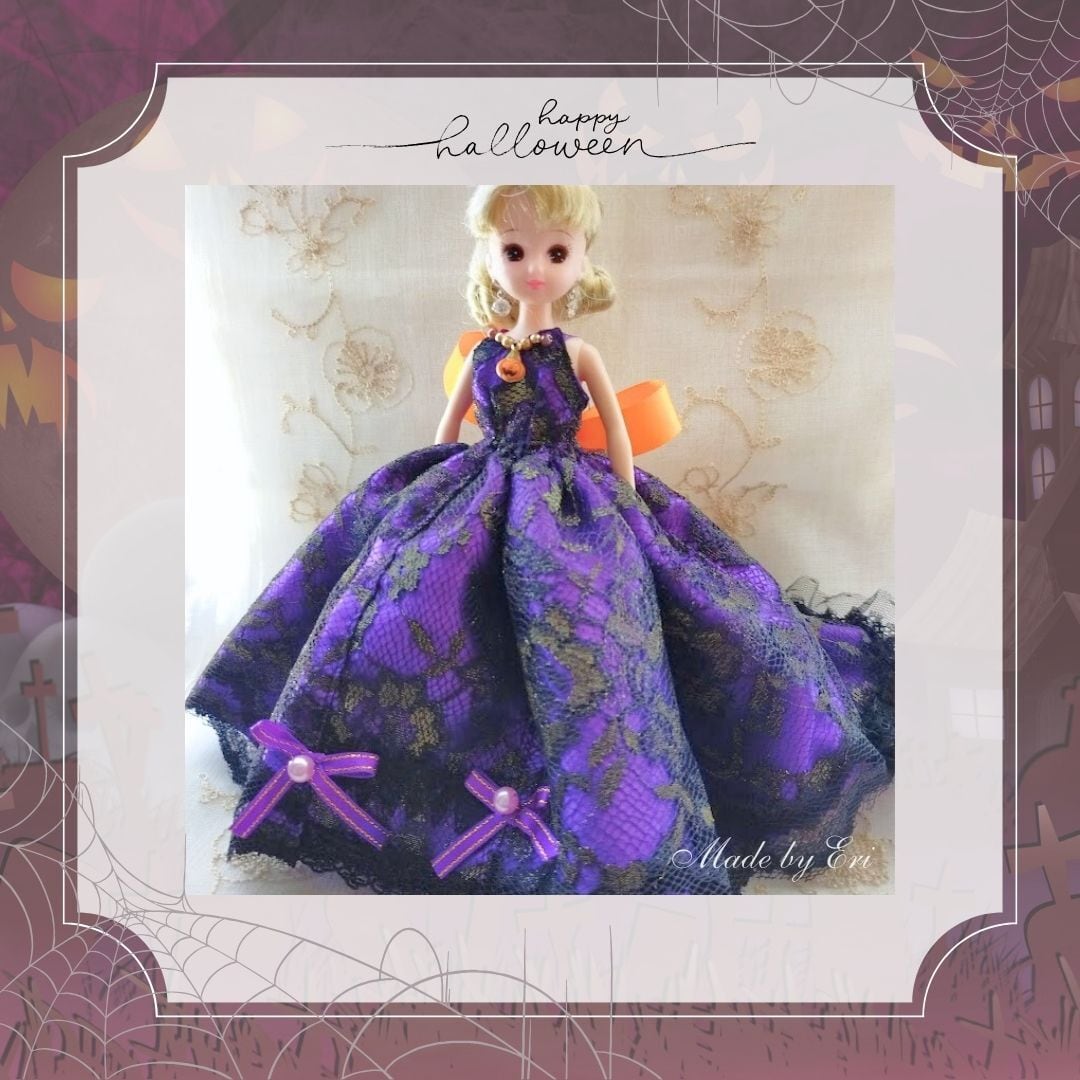 ハロウィンシリーズ】黒とエンジ色のレースドレス | リカコス（リカ