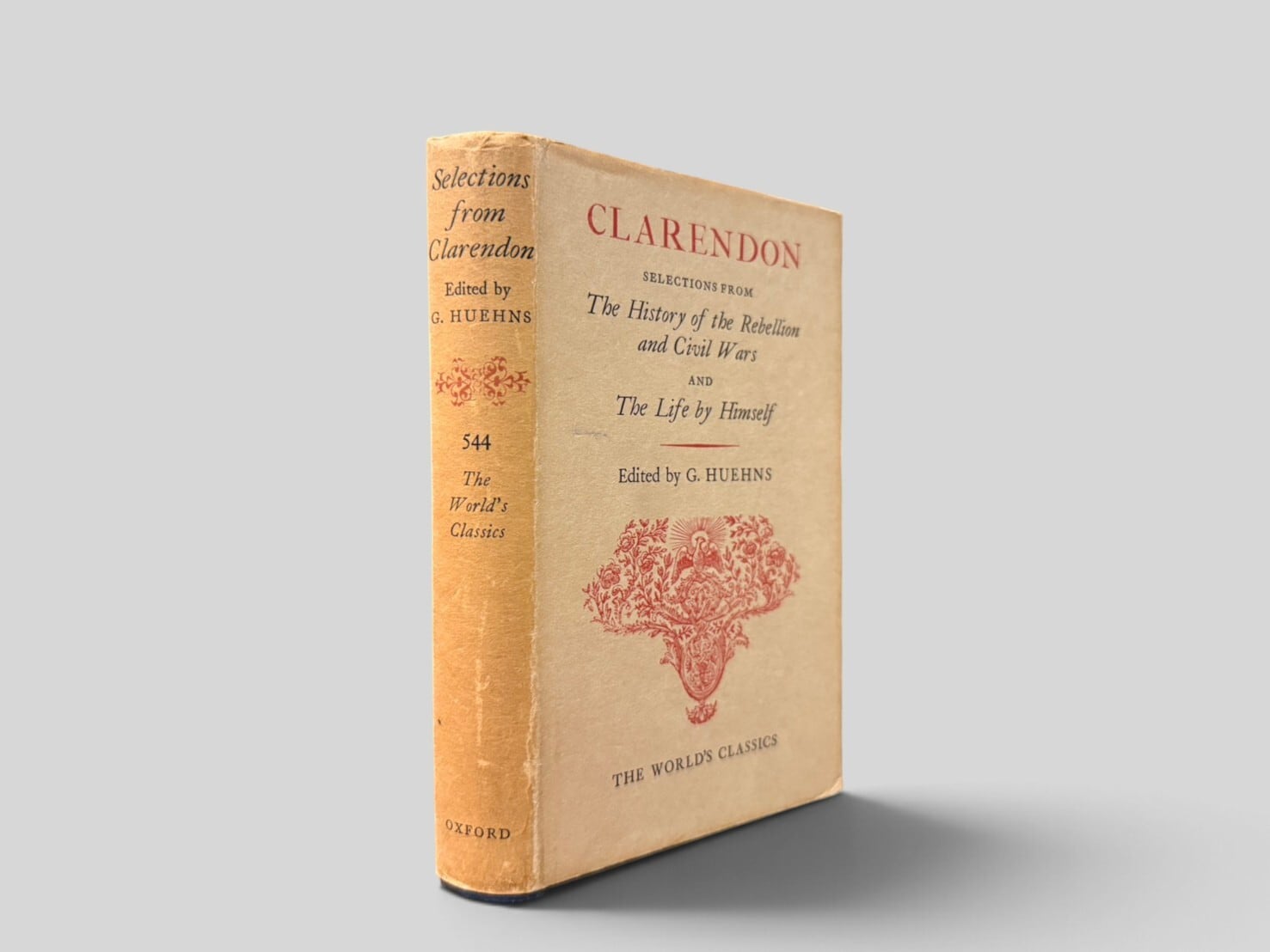 【SL1404】【THE WORLD'S CLASSICS】Clarendon: Selections from The History of the Rebellion and Civil Wars and The Life by Himself(1968) /Edward Hyde, First Earl of Clarendon