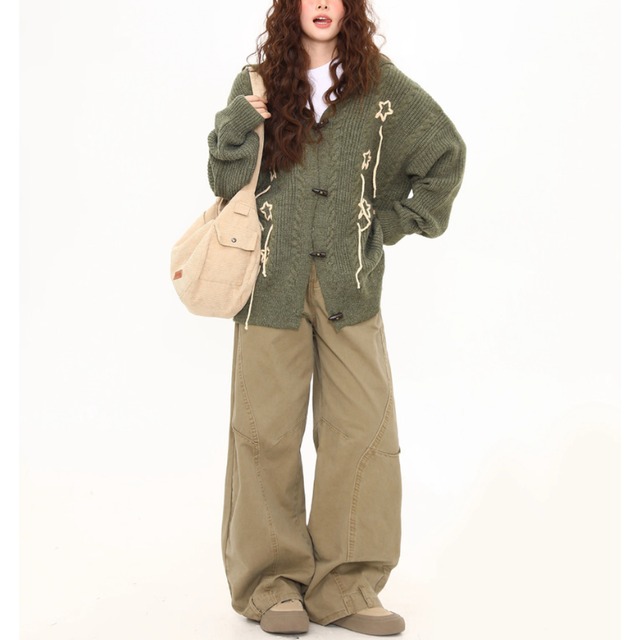 star rabbit hooded knit cardigan　スターラビットフードニットカーディガン　J1598