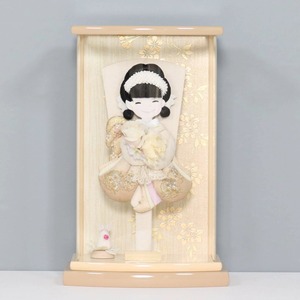 匠一好 【小町 振袖羽子板 9号】 羽子板飾り アクリルケース飾り 羽子板|木製|和モダン|モカ色|コンパクト