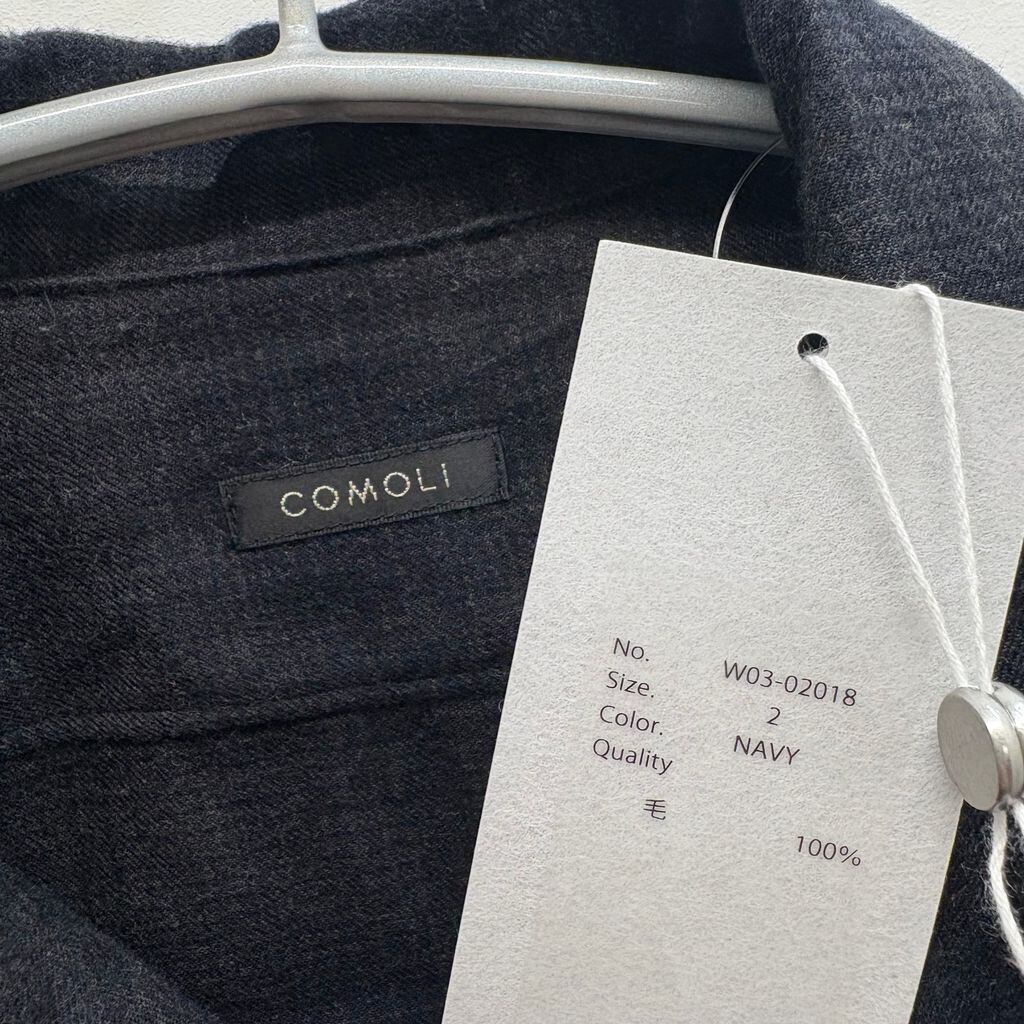COMOLI コモリ 22AW ウールチェックオープンカラーシャツ W03-02018