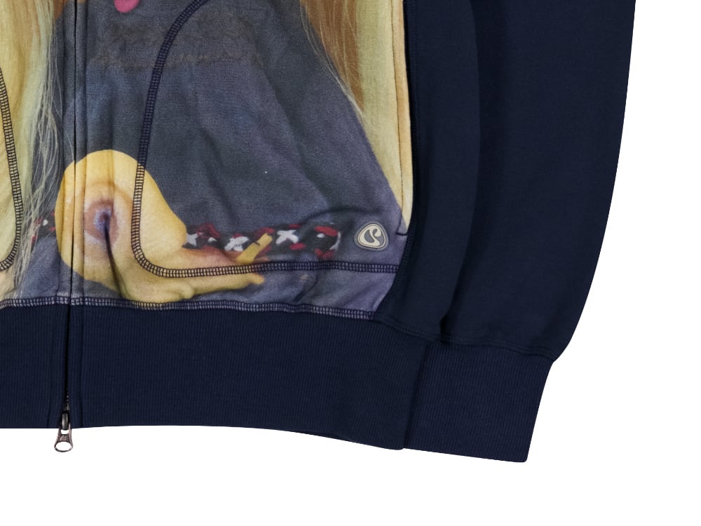 ☆[RESELL][COYSEIO] COYSEIO X BLYTHE GRAPHIC ZIP-UP HOODIE NAVY