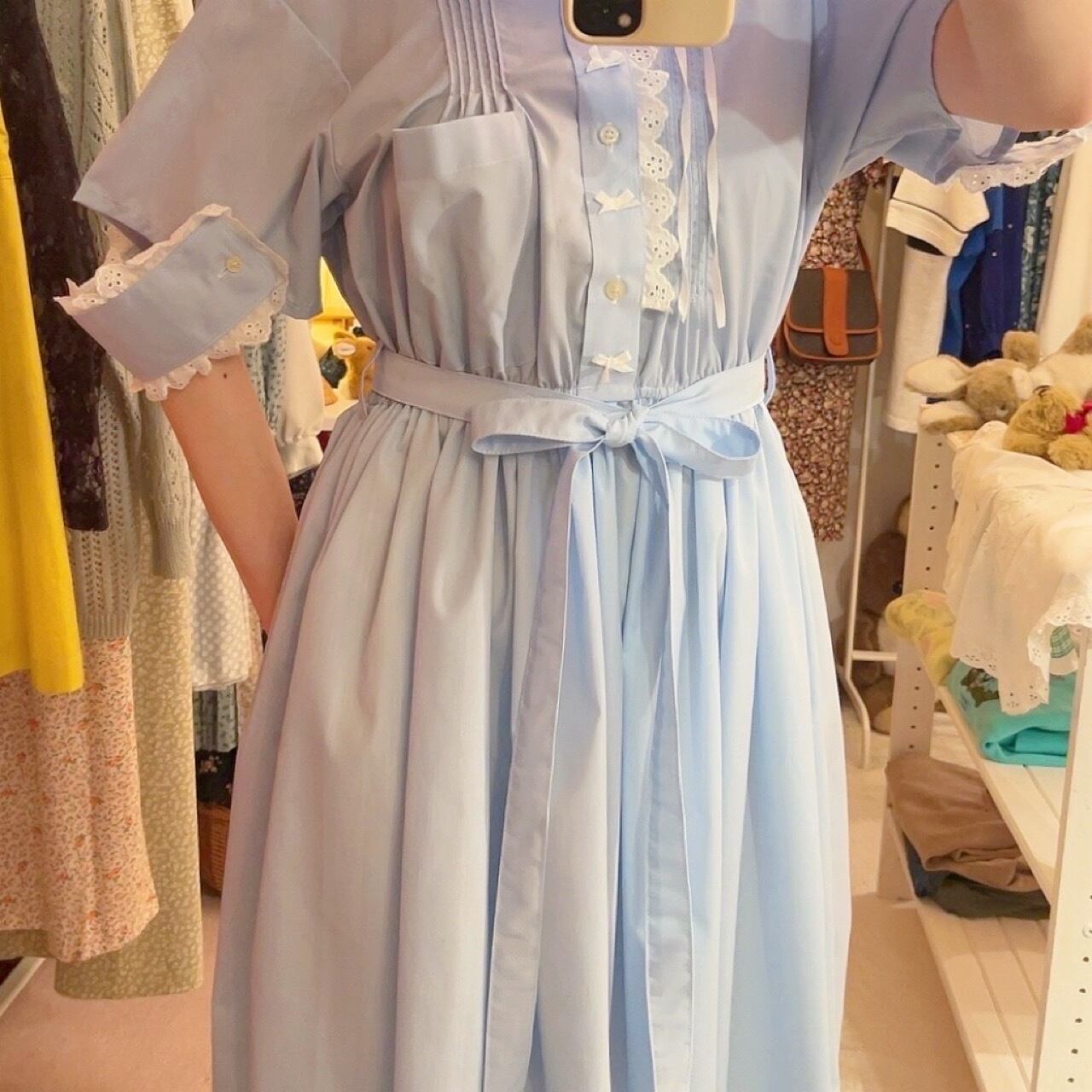 remake : pintuck stripe asymmetry shirt one-piece