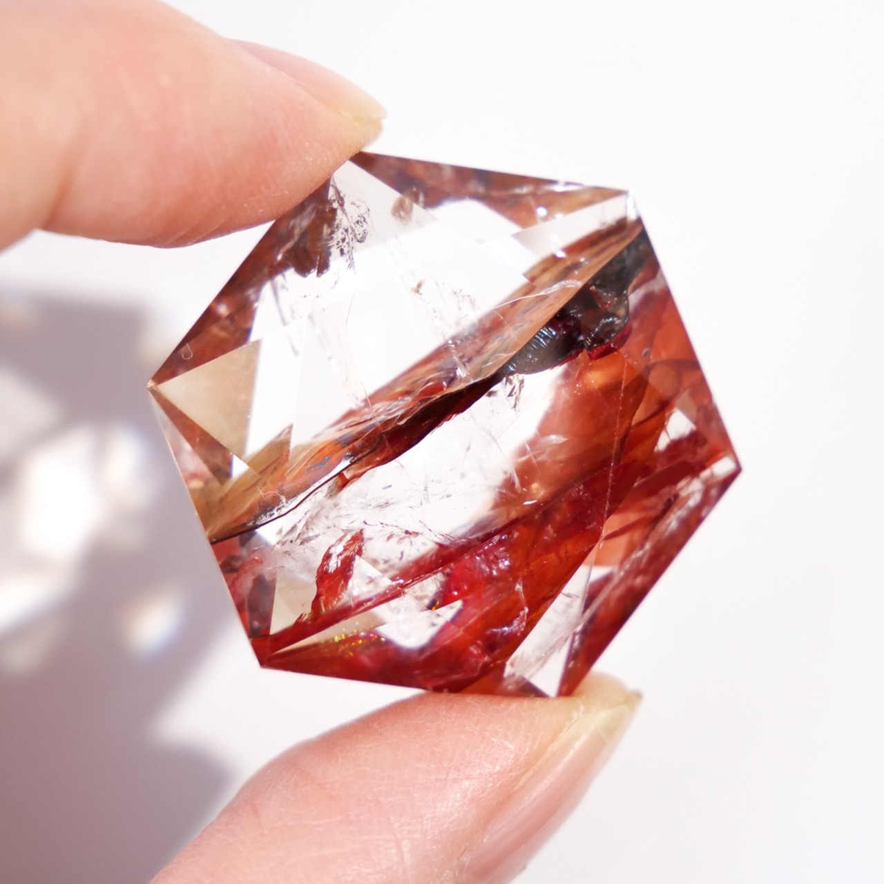 ヘマタイトクォーツ ヘマタイトインクォーツ / 六芒星 六角形 ヘキサグラム ヘキサゴン【2】