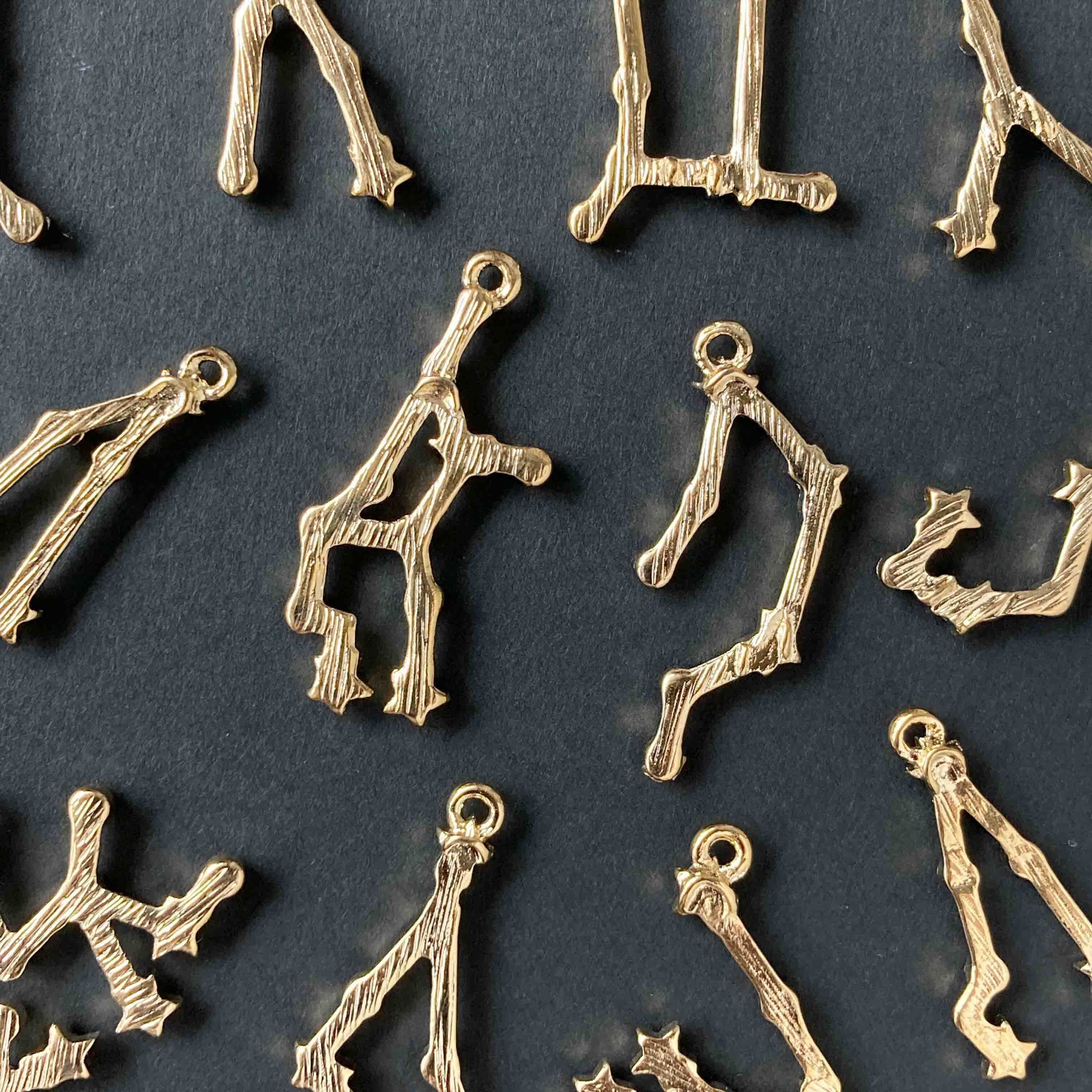 12星座のビジュー付きメタルチャーム | Dua-アクセサリーパーツショップ