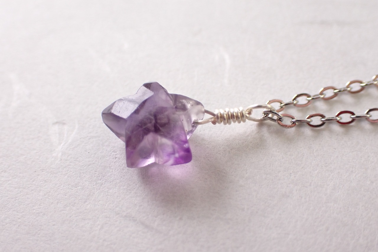 バイカラーフローライトネックレス(スターカット)　3.75ct　[C9‐165]