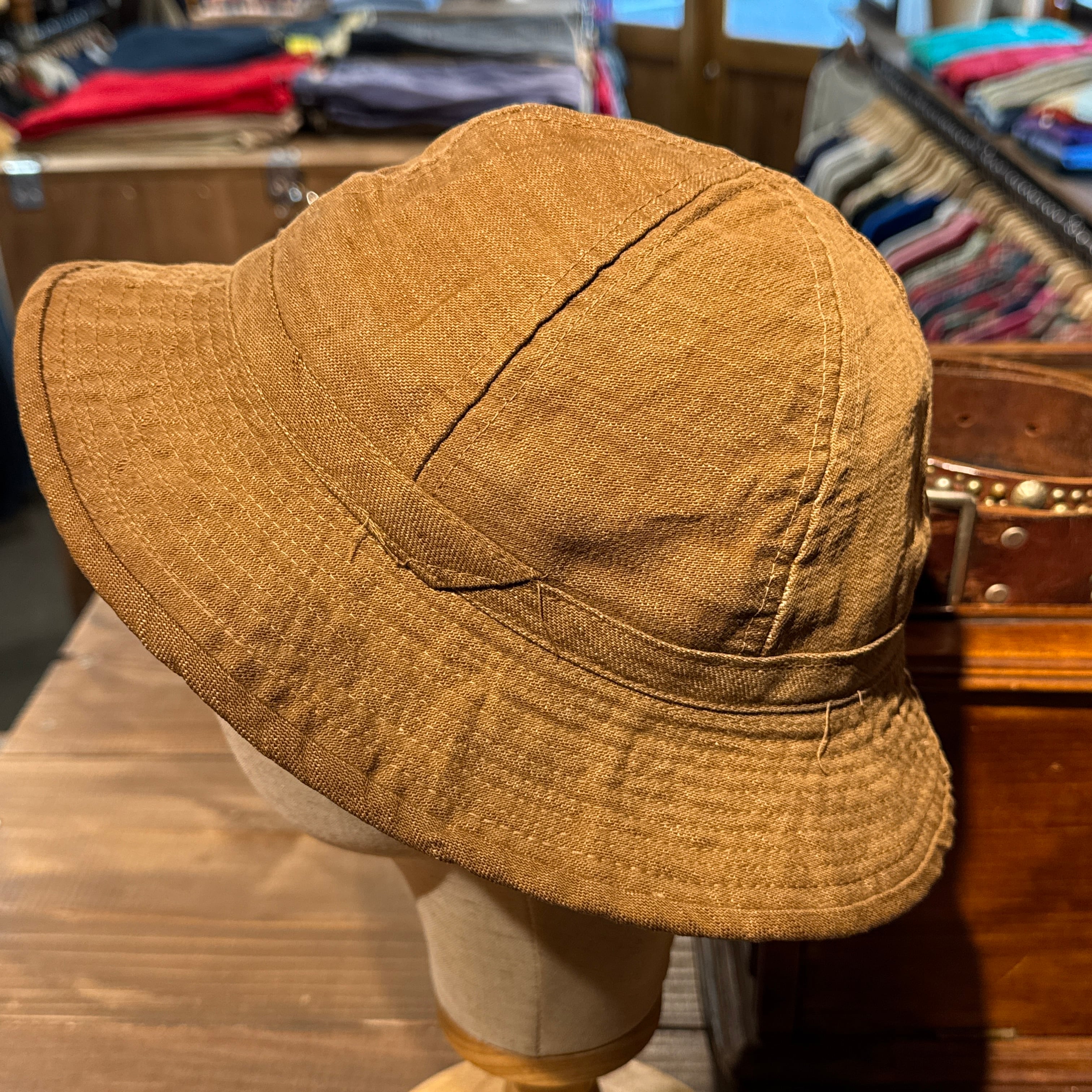 1910's VINTAGE WW1 U.S.ARMY BROWN DENIM HAT / 1910年代