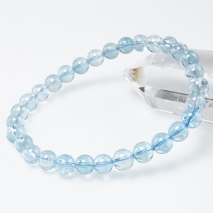 ブルートパーズ ブレスレット 6mm トパーズ 一点物 メール便可 111-53650