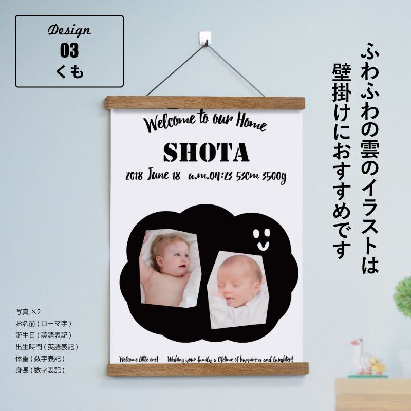 選べるデザイン14種類〉ハローエンジェル ベビーアートポスターA【A3