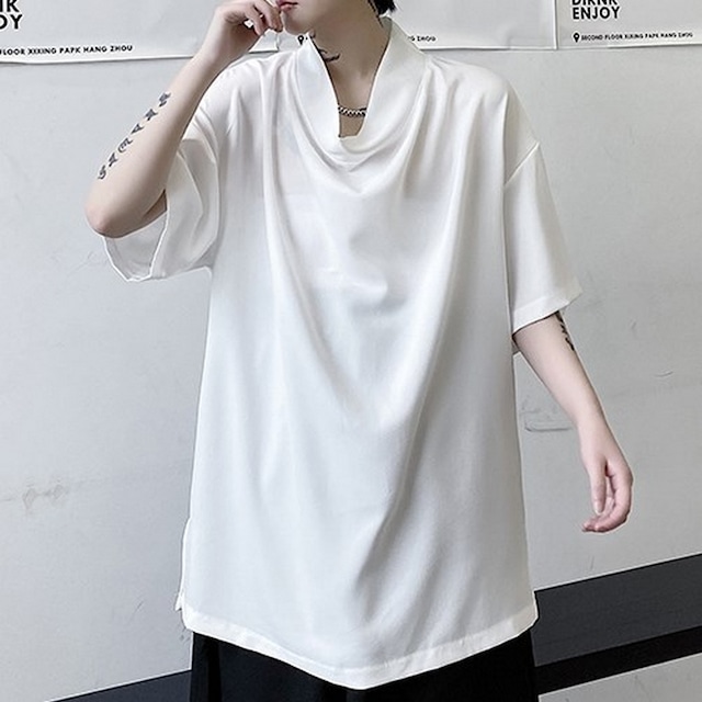 drape neck loose T-shirt（ドレープネックルーズTシャツ）-b500