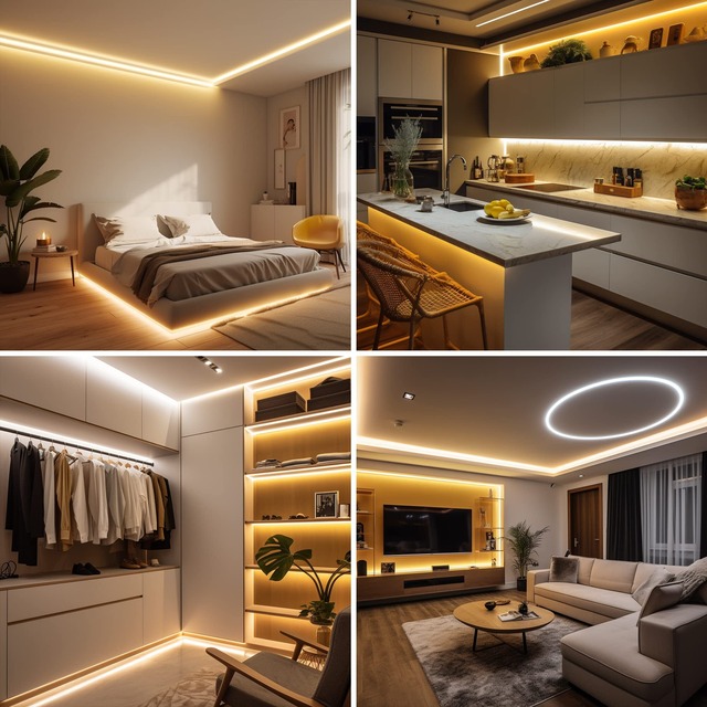 AXMOTUT COB LEDテープライト5m 24V 電球色 2700K 高輝度 調光可能 高密度 フレキシブル LEDテープライト 付きRF リモートおよび PSE認証電源 切断可能 取付簡単 工具不要 非防水 店舗 室内 ホーム装飾用 DIY