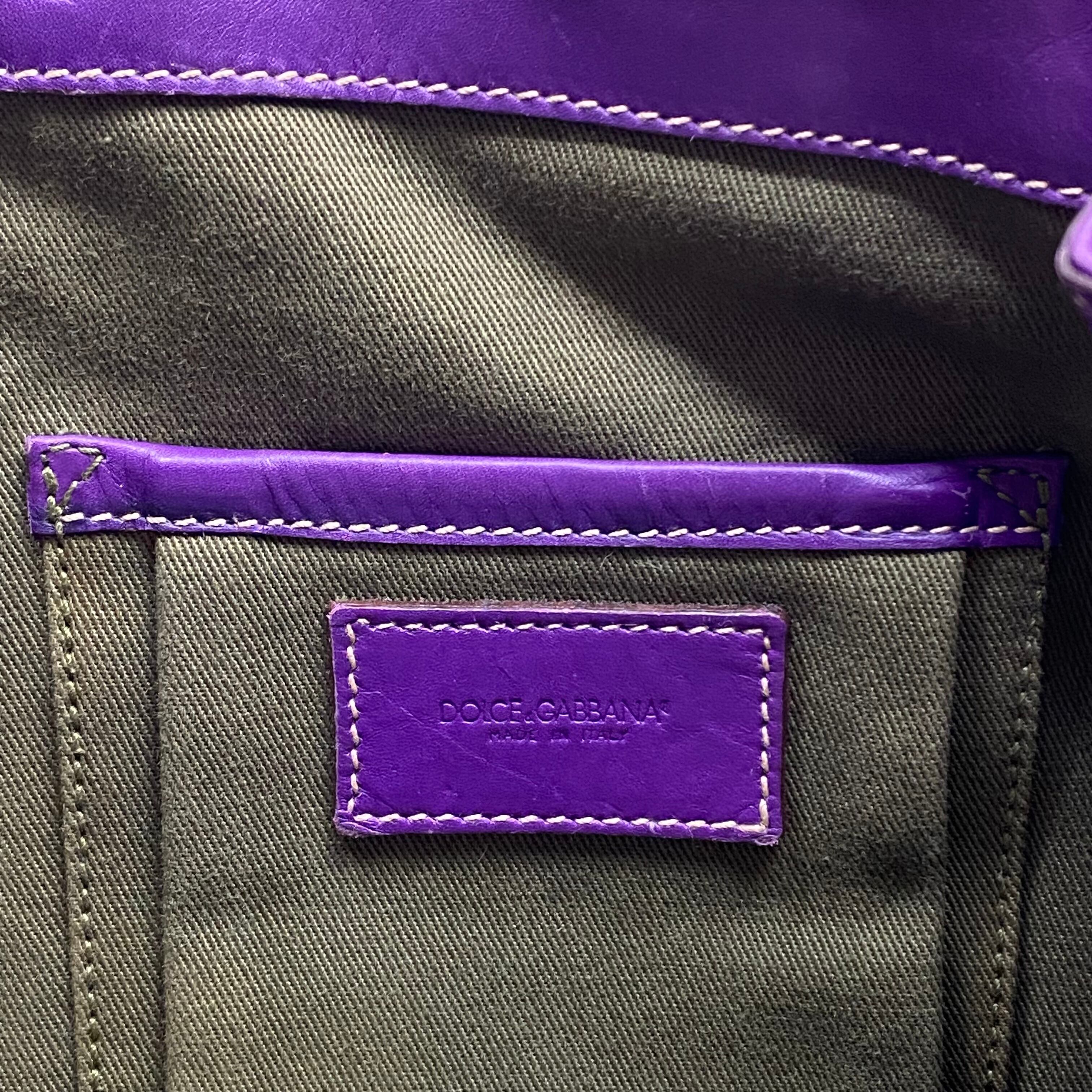 DOLCE&GABBANA purple leather hand bag “miss elsie” | NOIR ONLINE