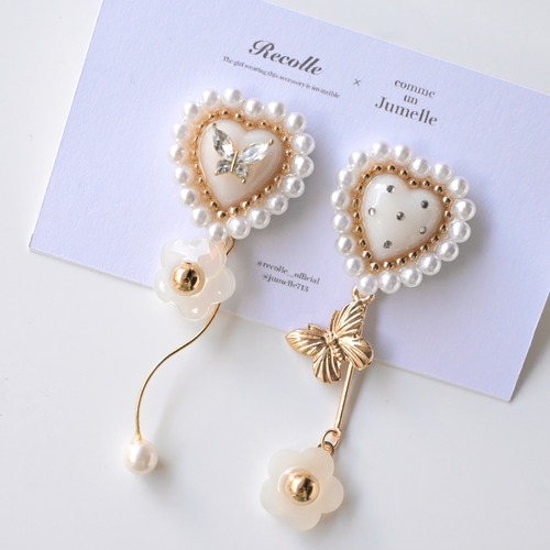 【Recolle × Jumelle】bonbon heart daisy custom ＊ ivory / butterfly