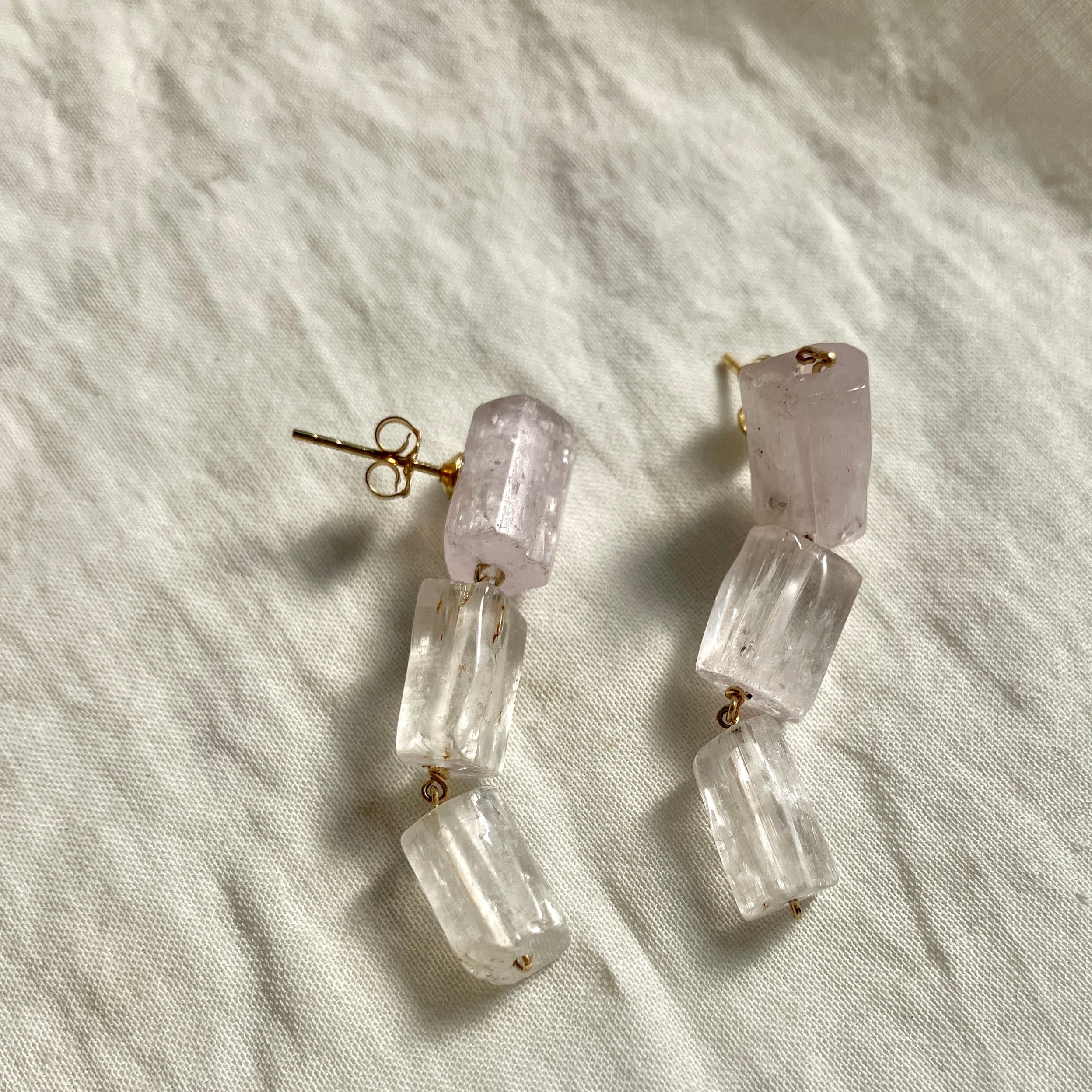 Angel Pink クンツァイト K14gfスタッドピアス 1点もの | simon