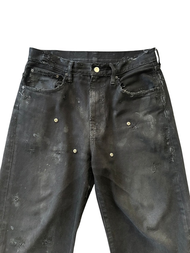 DUMMY KNEE DESTROY DENIM PANTS VINTAGE WASH
