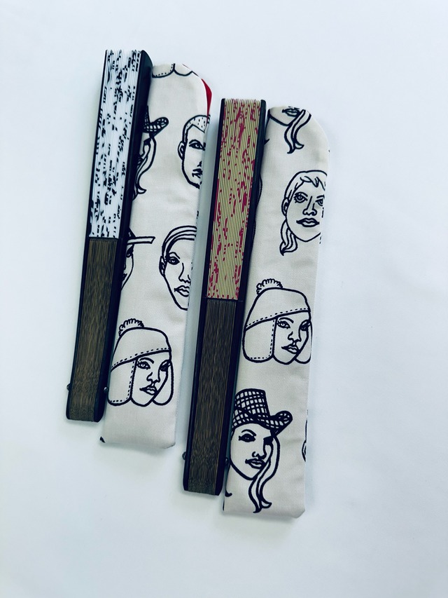 チーズマンガー顔柄扇子