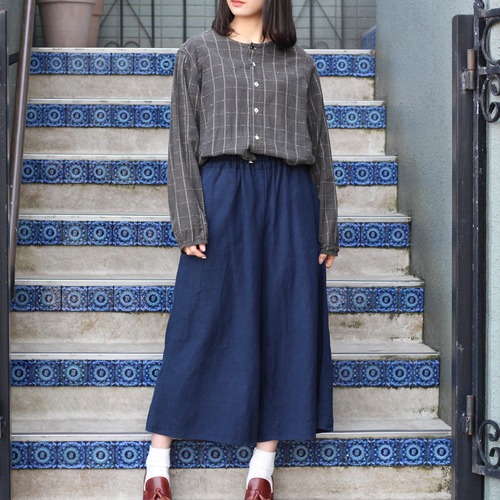 JAPANESE WAFUKU REMAKE CHECK PATTERNED SHIRT/和服リメイクチェック柄シャツ