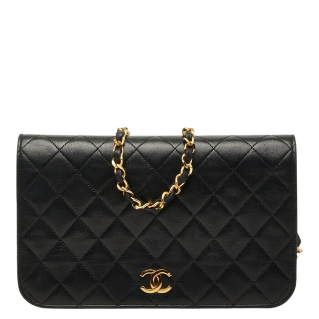 シャネル ココマーク マトラッセ 斜め掛け チェーン ショルダーバッグ ブラック ラムスキン レディース CHANEL 【中古】