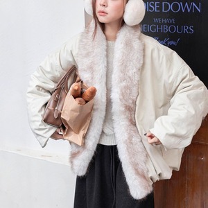 faux fur collar blouson 14149