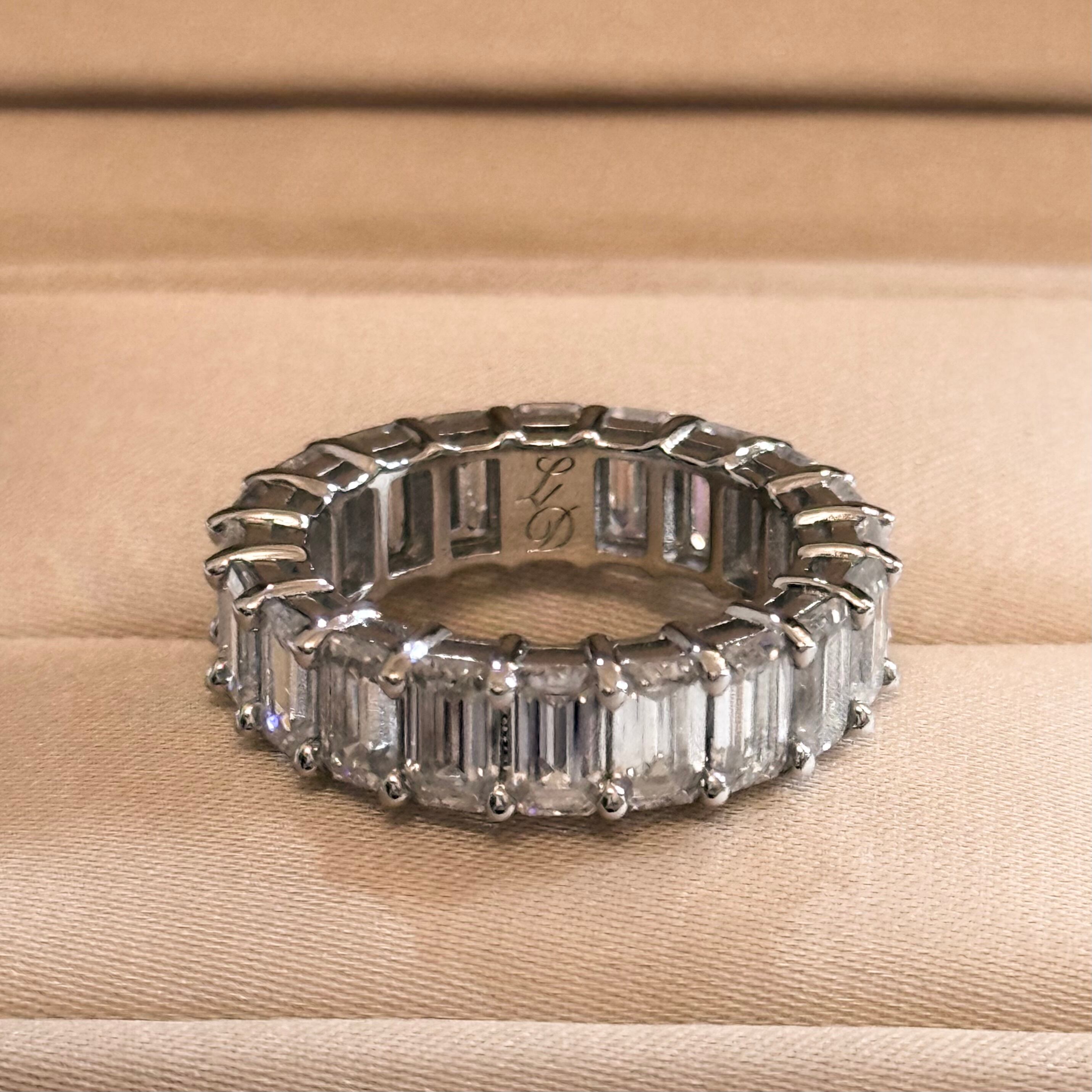 3*5mmエメラルドカット フルエタニティリング Silver925 プラチナ
