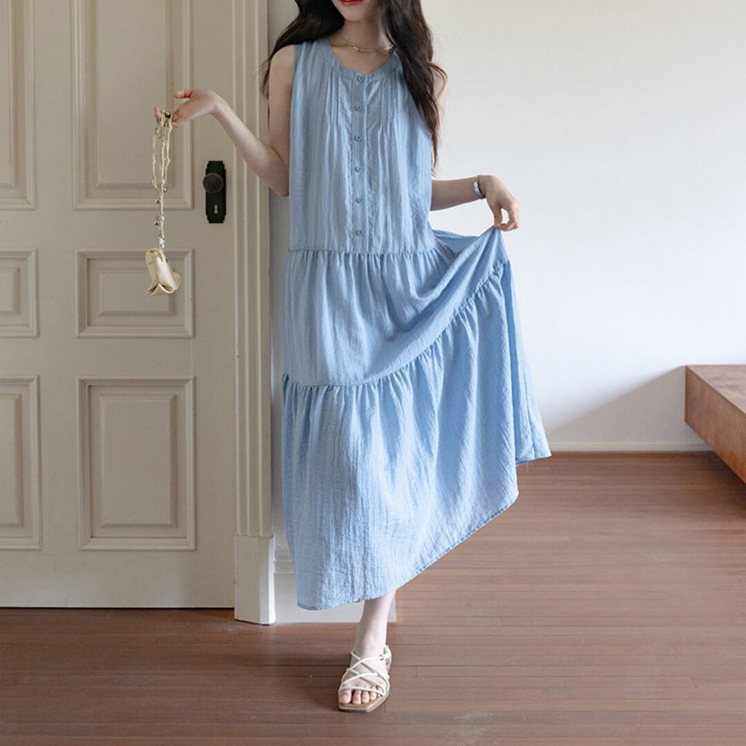 tiered sleeveless dress