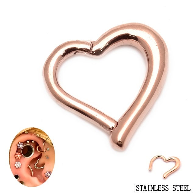 ボディピアス 16G&12G ワンタッチで簡単 ピンクゴールド パカッと