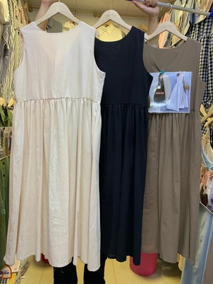 胸下切替Vネックタンクワンピース　AJ22263-6803