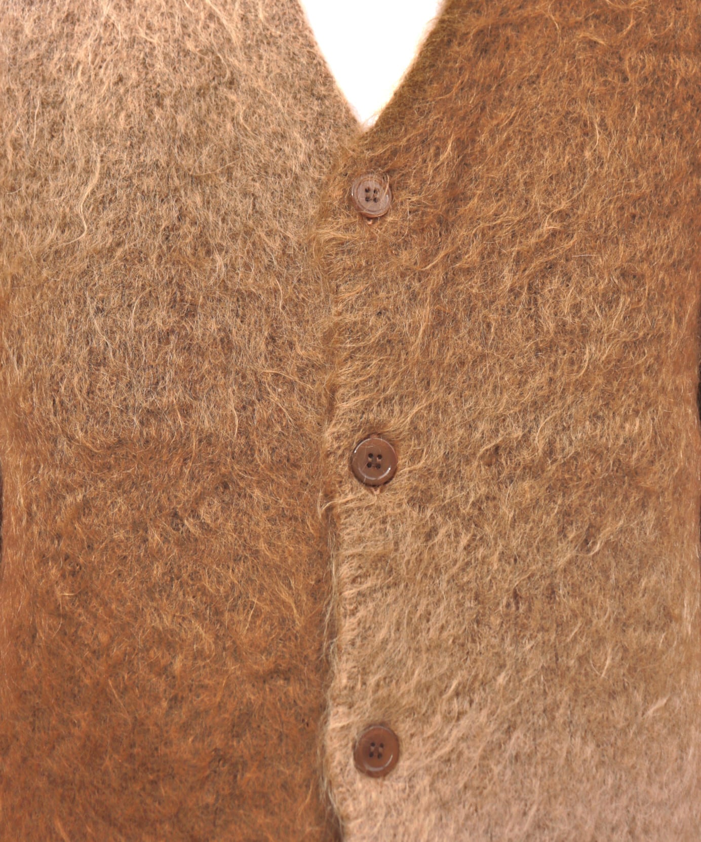 UNUSED / US2376 GRADATION MOHAIR CARDIGAN (MOCHABROWN