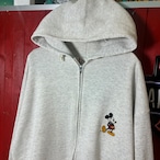 90s USA製 Disney ミッキー ジップパーカー グレー ディズニー