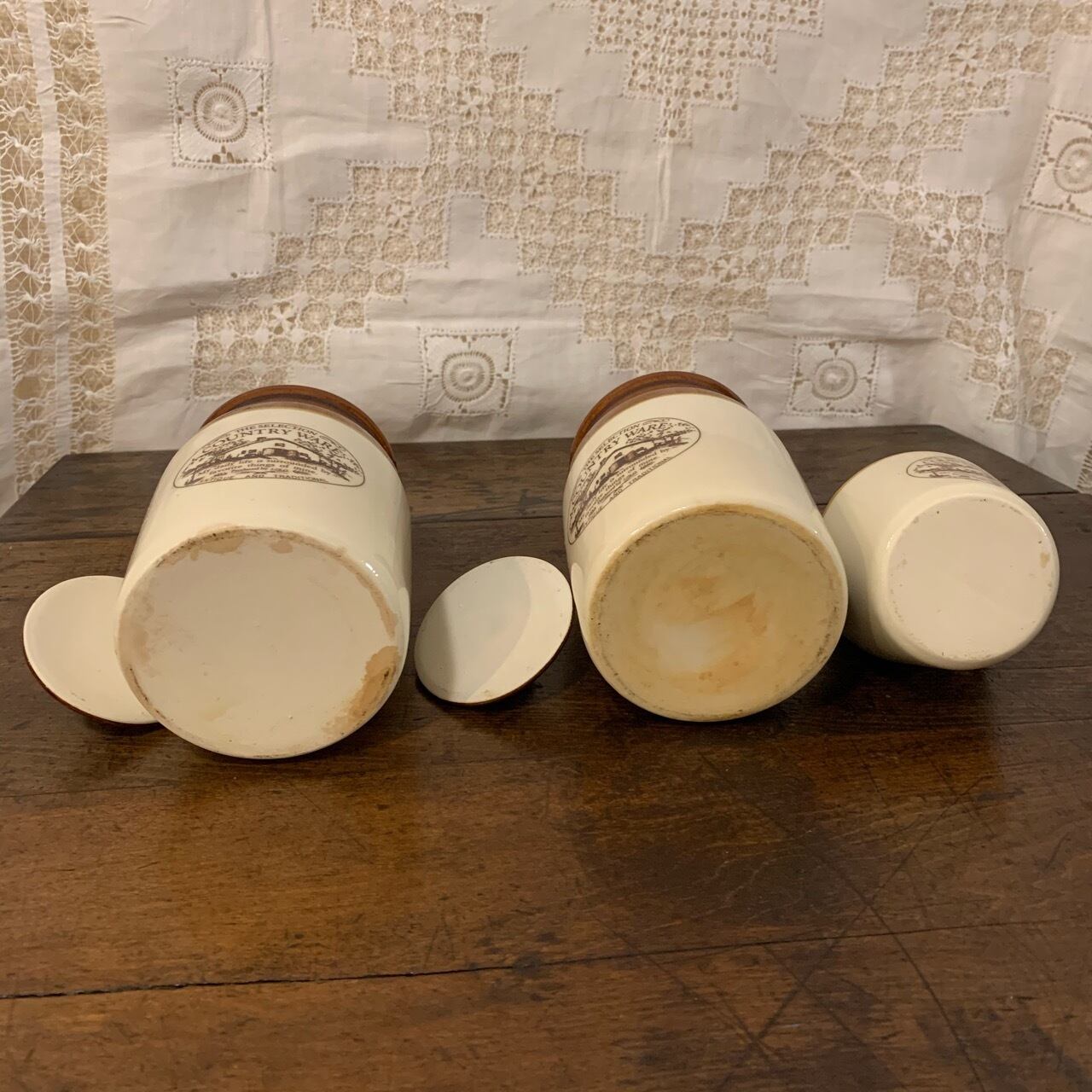 レトロなキャニスターセット COUNTRY WARE 陶器キャニスター