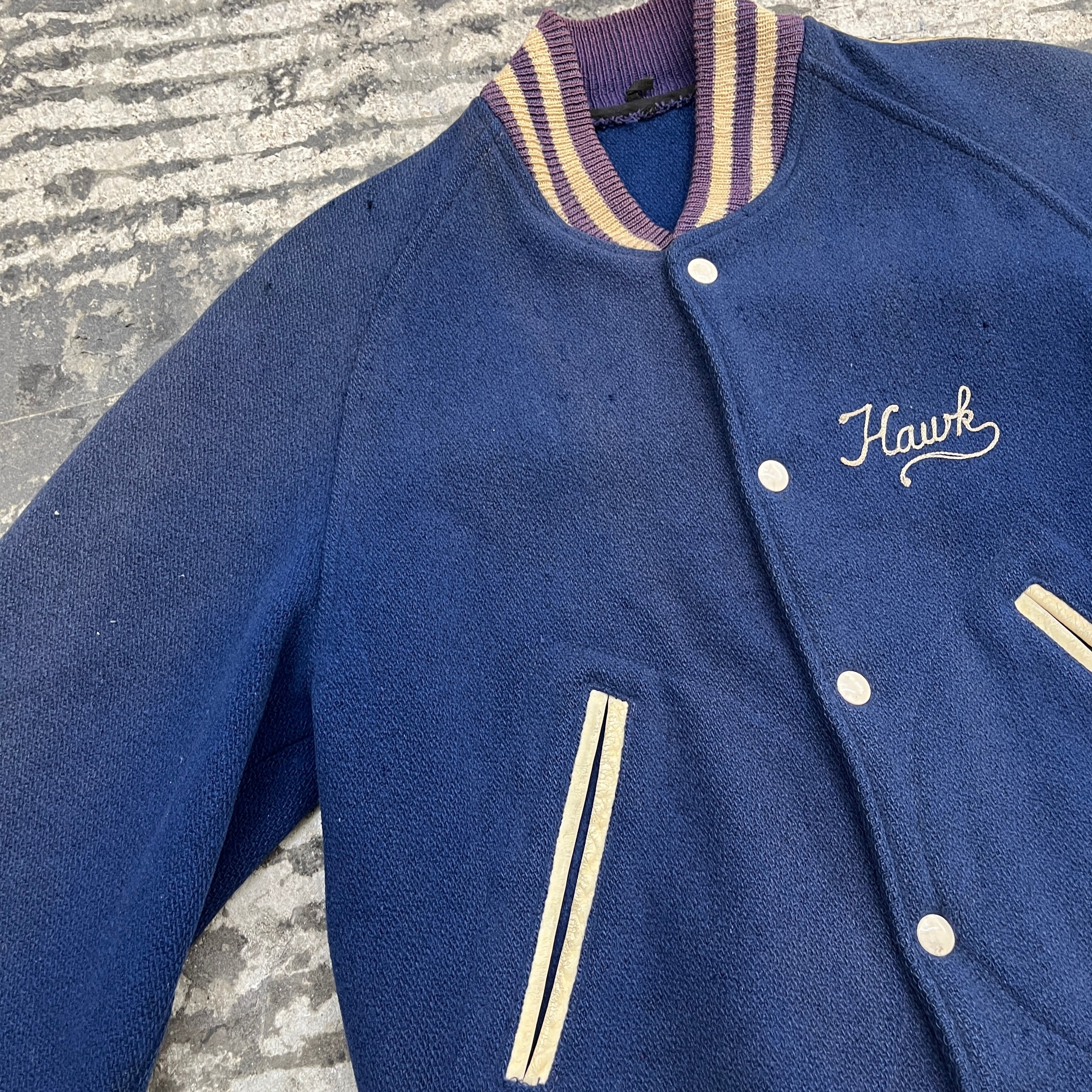50s Car Club Jacket 50年代 カークラブジャケット 紺 L位