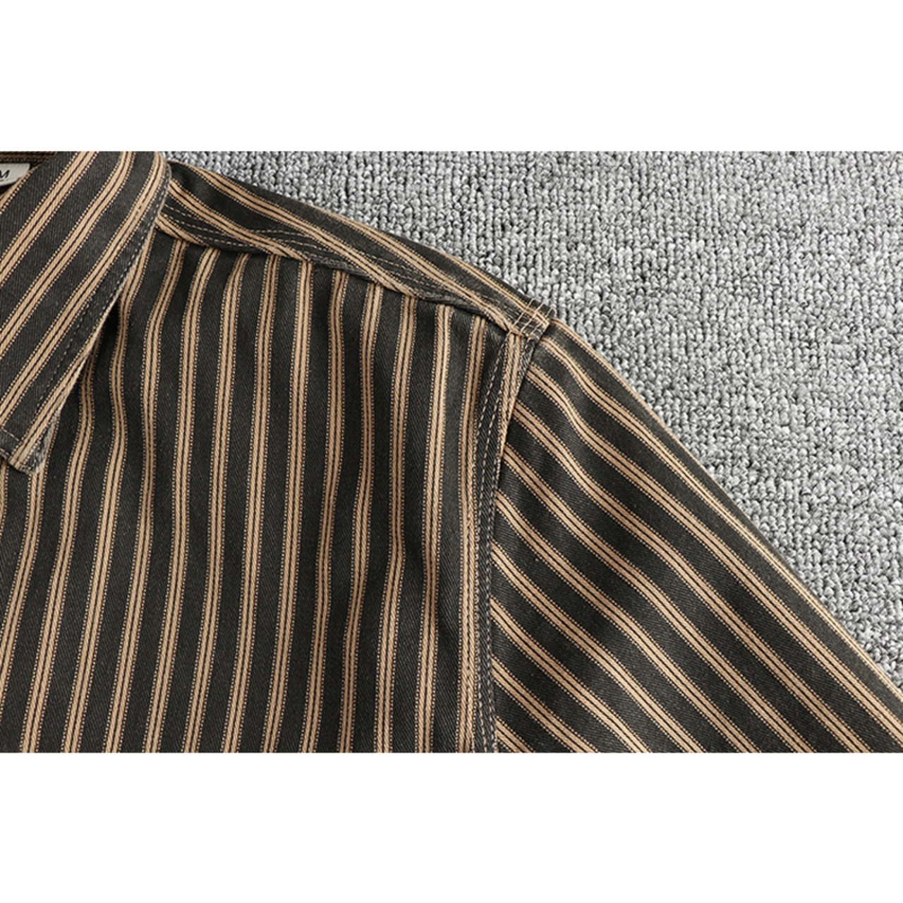 Vertical Stripe Pattern Button-Down Shirt ◇4color H0020