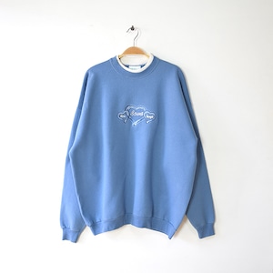 90S オールド ハート刺繍 スウェット トレーナー レディースXL相当 大きいサイズ ヴィンテージ USA アメリカ古着 @CF0189