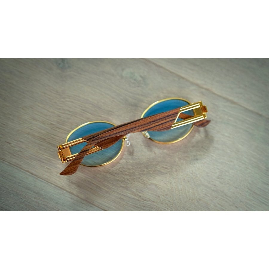 9five ST. JAMES Rosewood & K Gold Blue Gradation Sunglasses