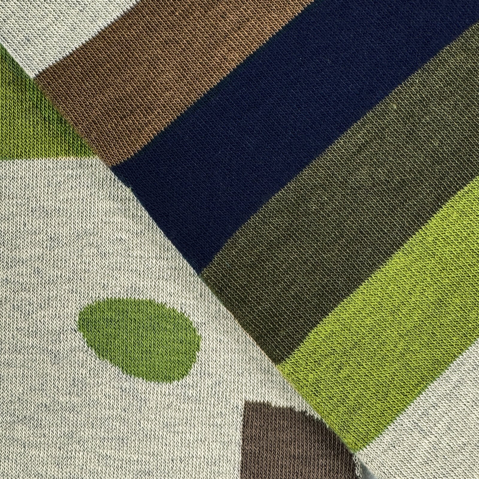 【2nd PALETTE】アート ハイソックス〈 matcha_border 〉| 日本製