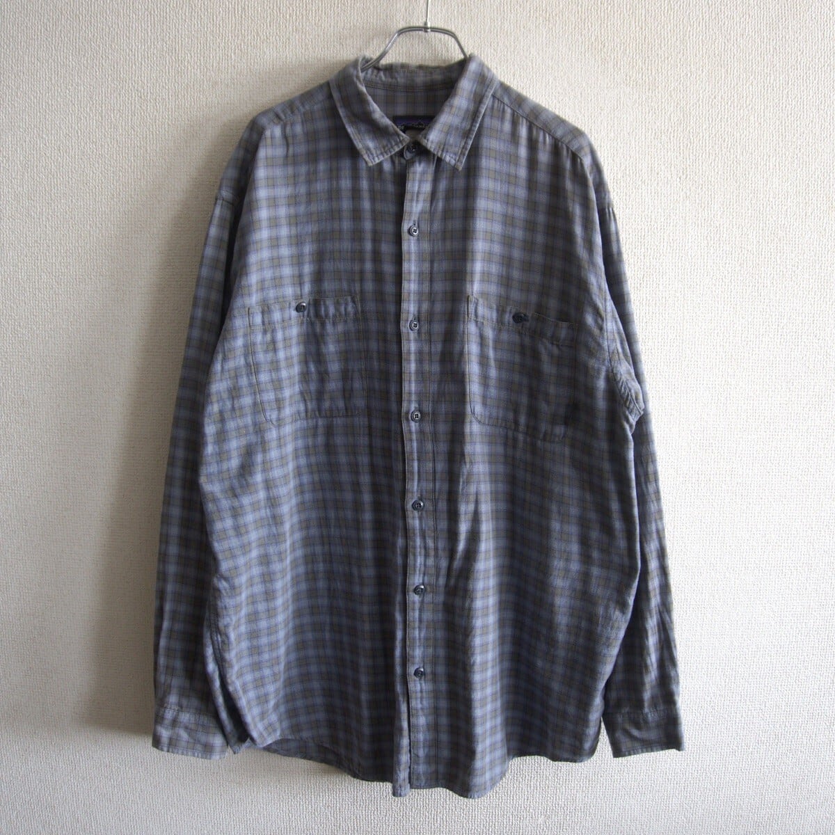 00s パタゴニア チェック シャツ ポルトガル製 ネイビー XL 雰囲気抜群】PATAGONIA【00s チェック シャツ】 M パタゴニア