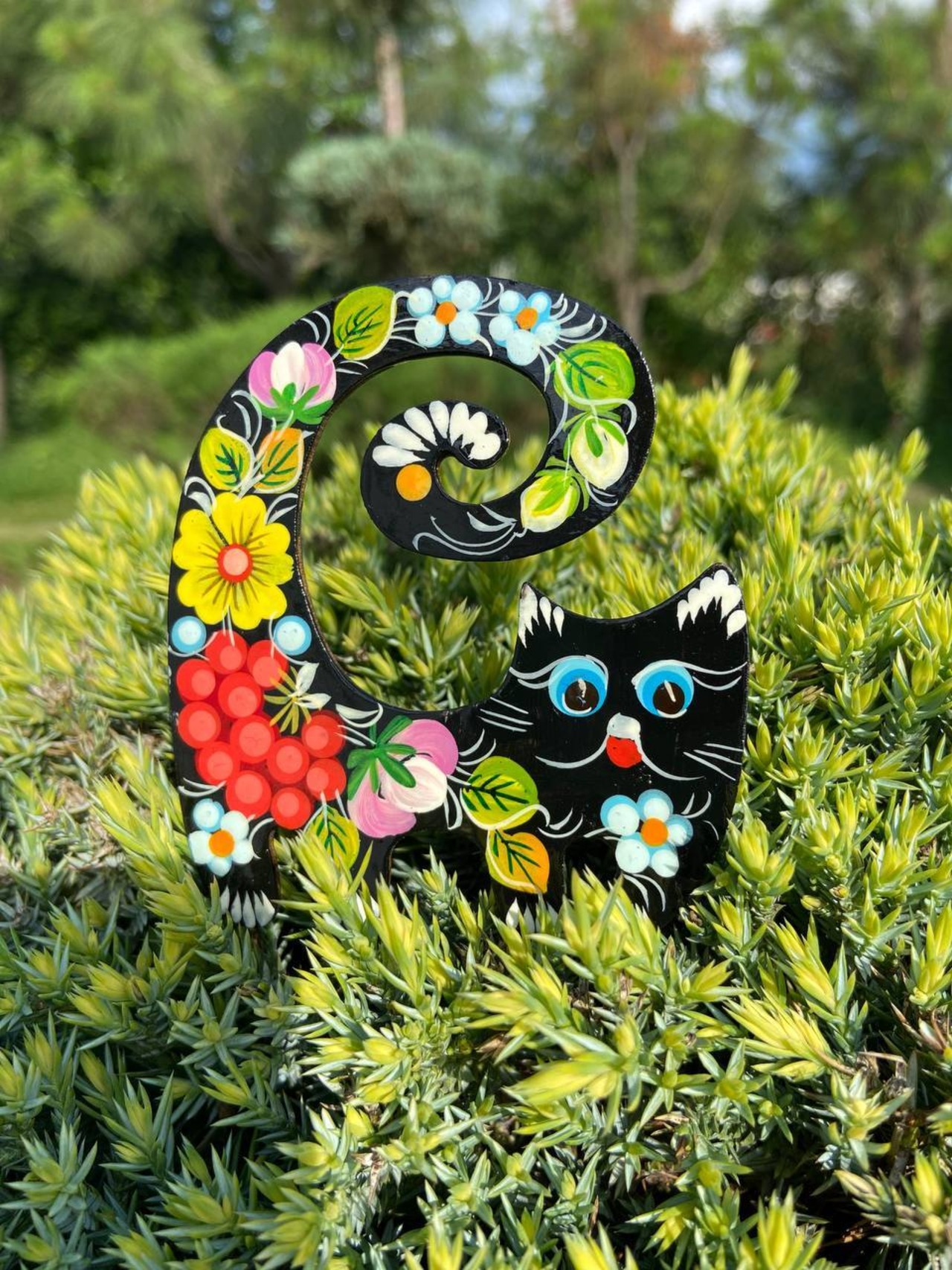 ペトリキフカの尾曲がり猫（Khomenko製作）マグネット - 3
