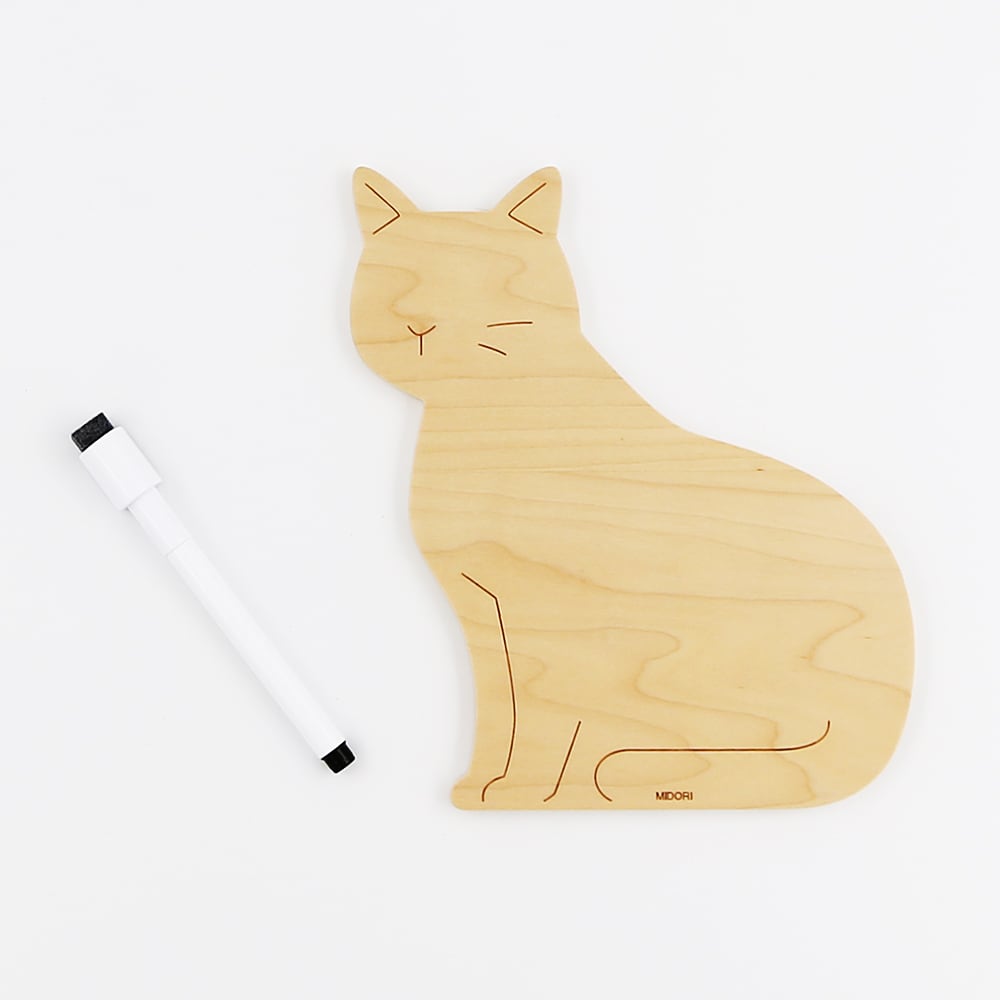 猫ホワイトボード(木のホワイトボードM)木製猫柄 | マスノヤ衣料品店