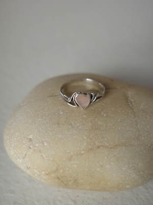 〈vintage silver925〉pink MOP heart ring